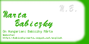 marta babiczky business card